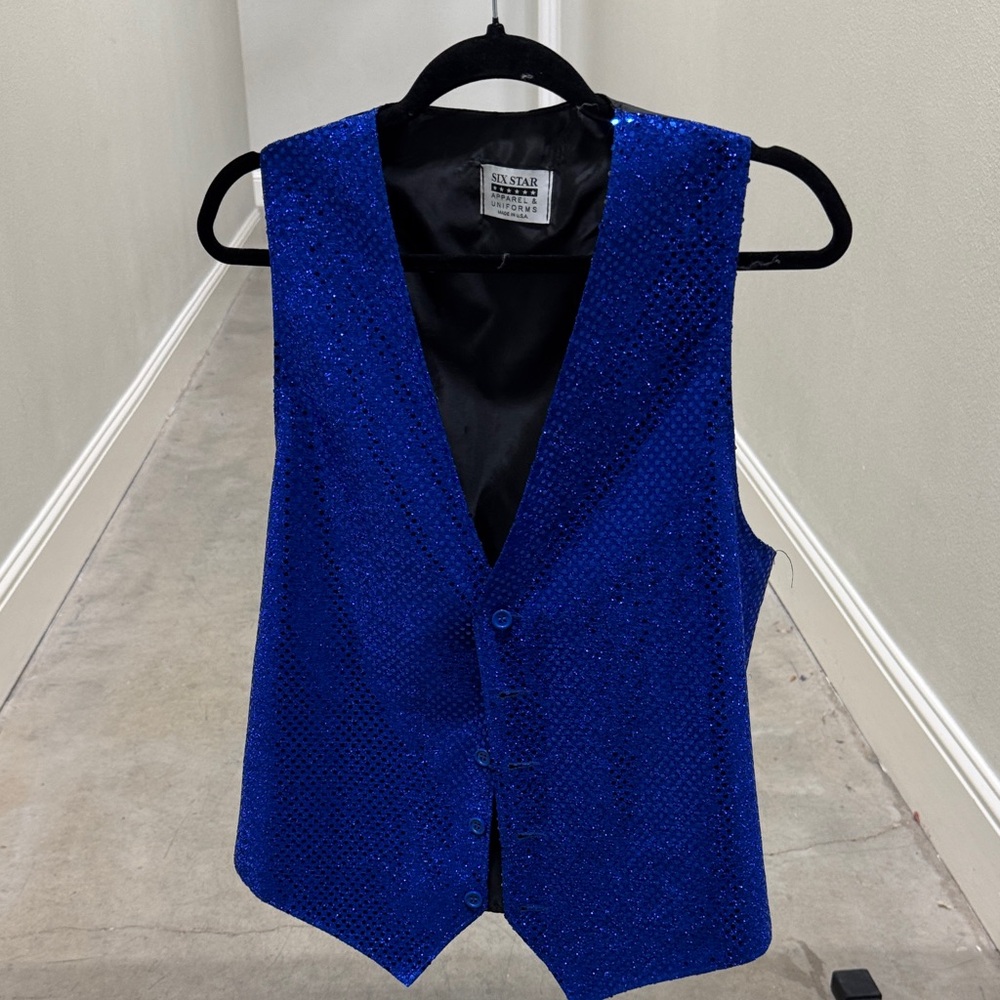 Men's Blue Sequin Vest